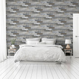 Wallace Grey by Arthouse Wood Tile Wallpaper- Brewster Home Fashions AH908908