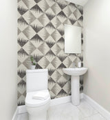 Reuben Grey by Arthouse Ikat Geometric Wallpaper – Brewster Home Fashions AH909401