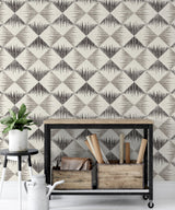 Reuben Grey by Arthouse Ikat Geometric Wallpaper – Brewster Home Fashions AH909401