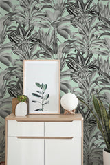 Alice Mint Greenhouse by Arthouse Botanical Wallpaper – Brewster Home Fashions AH909500