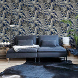 Alice Navy Greenhouse by Arthouse Botanical Wallpaper – Brewster Home Fashions AH909501