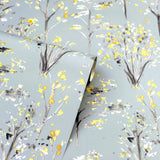 Mayumi Yellow by Arthouse Birch Grove Wallpaper – Brewster AH909503