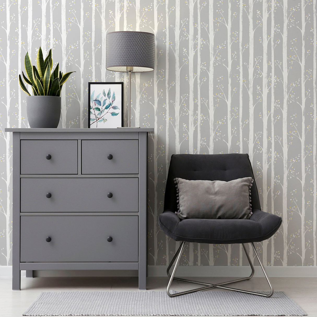 Florence Grey by Arthouse Forest Wallpaper – Brewster Home Fashions AH909504
