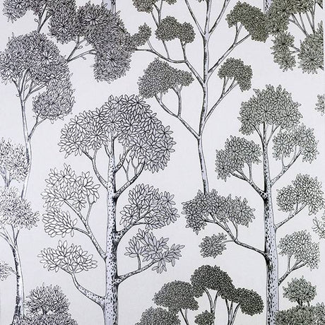 Blanche Silver Trees wallpaper in silver by Arthouse