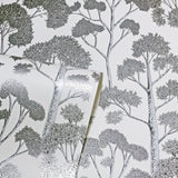 Blanche Silver Trees by Arthouse Botanical Wallpaper – Brewster AH909505