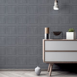 Bellamy Charcoal by Arthouse Wooden Panel Wallpaper – Brewster Home Fashions AH909600