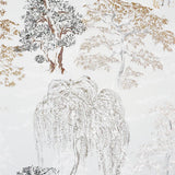 Arthouse Midori Neutral Trees Wallpaper detail with metallic accents