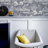 Hattie Navy by Arthouse Meadow Hare Wallpaper – Brewster Home Fashions AH909606