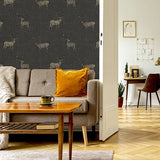 Hank Charcoal by Arthouse Stag Wallpaper – Brewster Home Fashions AH909607