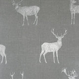 Hank Grey Stag wallpaper by Arthouse featuring silver deer on a smoky grey woven-look ground