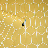 Orson Yellow by Arthouse Trellis Geometric Wallpaper – Brewster Home Fashions AH909701