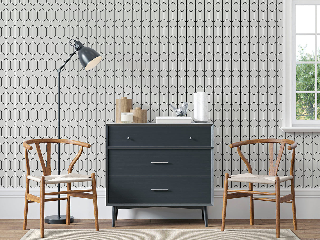 Orson White by Arthouse Trellis Wallpaper- Brewster Home Fashions AH909703