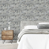 Cornell Grey by Arthouse Slate Wall Wallpaper- Brewster AH909704