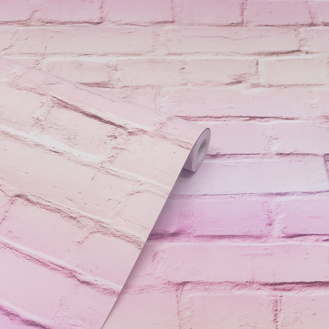 Winifred Pink by Arthouse Ombre Brick Wallpaper – Brewster Home Fashions AH909706