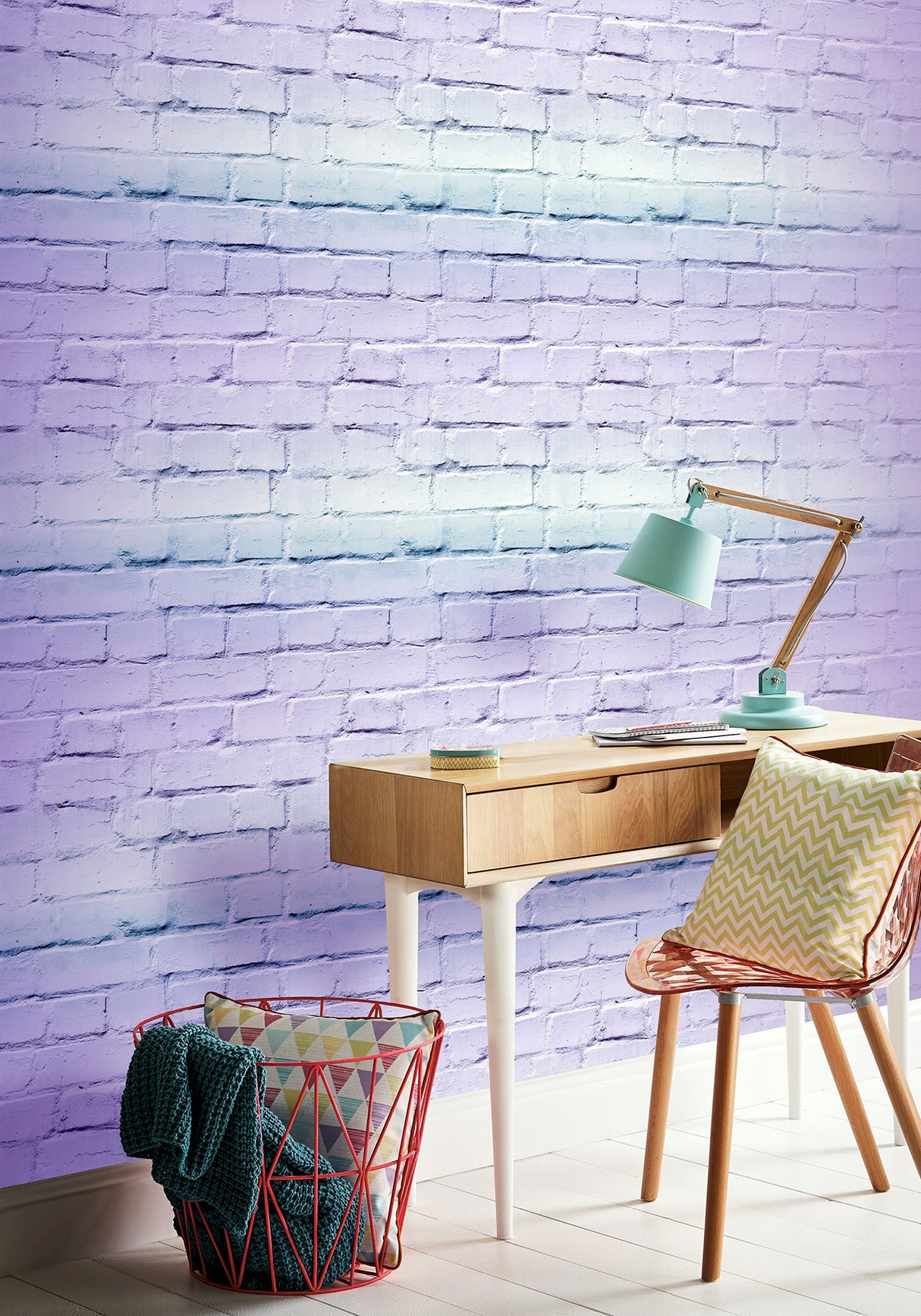 Winifred Ombre Brick Lavender by Arthouse Wallpaper – Brewster Home Fashions AH909707
