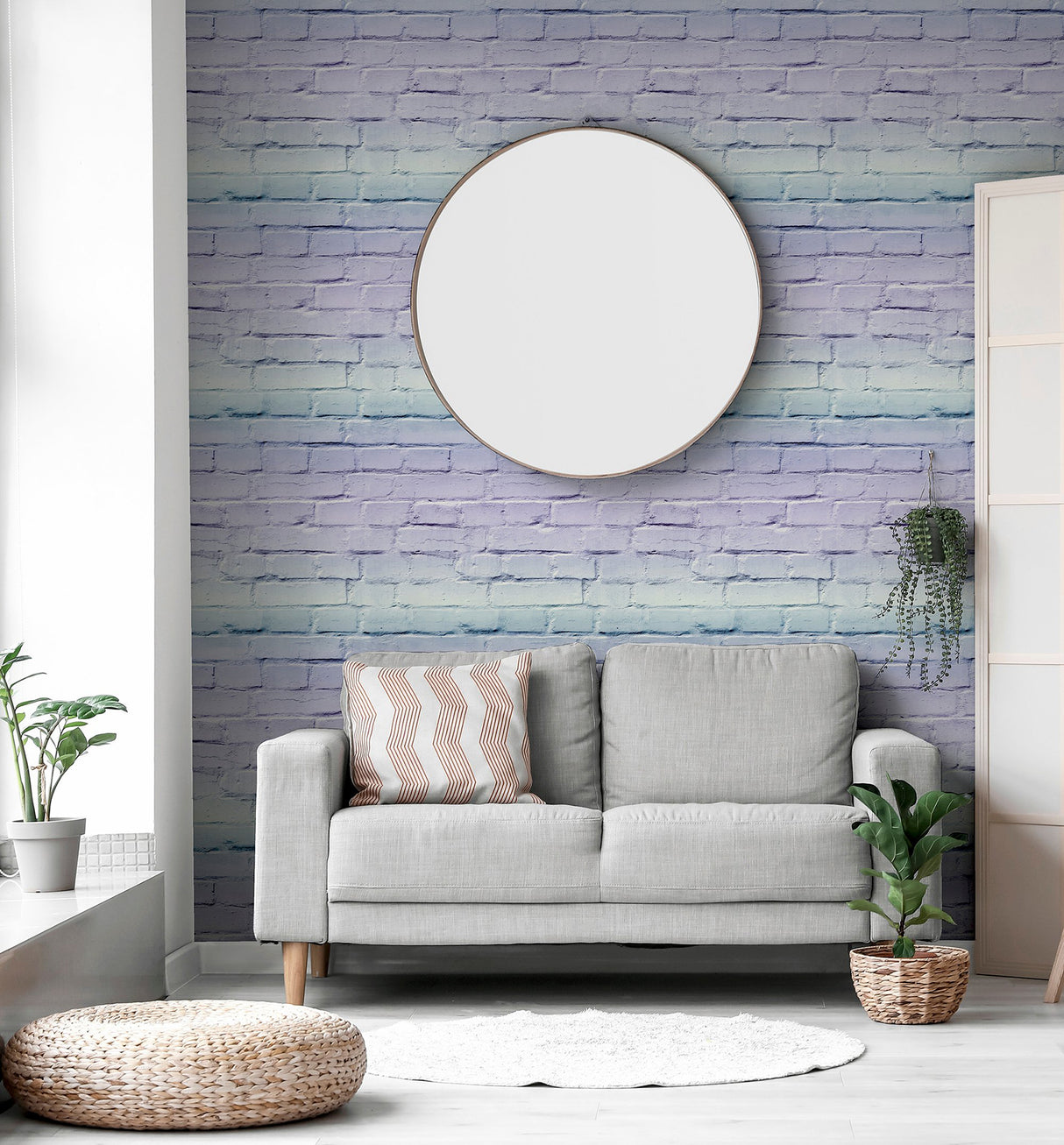 Winifred Ombre Brick Lavender by Arthouse Wallpaper – Brewster Home Fashions AH909707