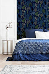 Jerome Blue by Arthouse Botanical Wallpaper – Brewster Home Fashions AH909800
