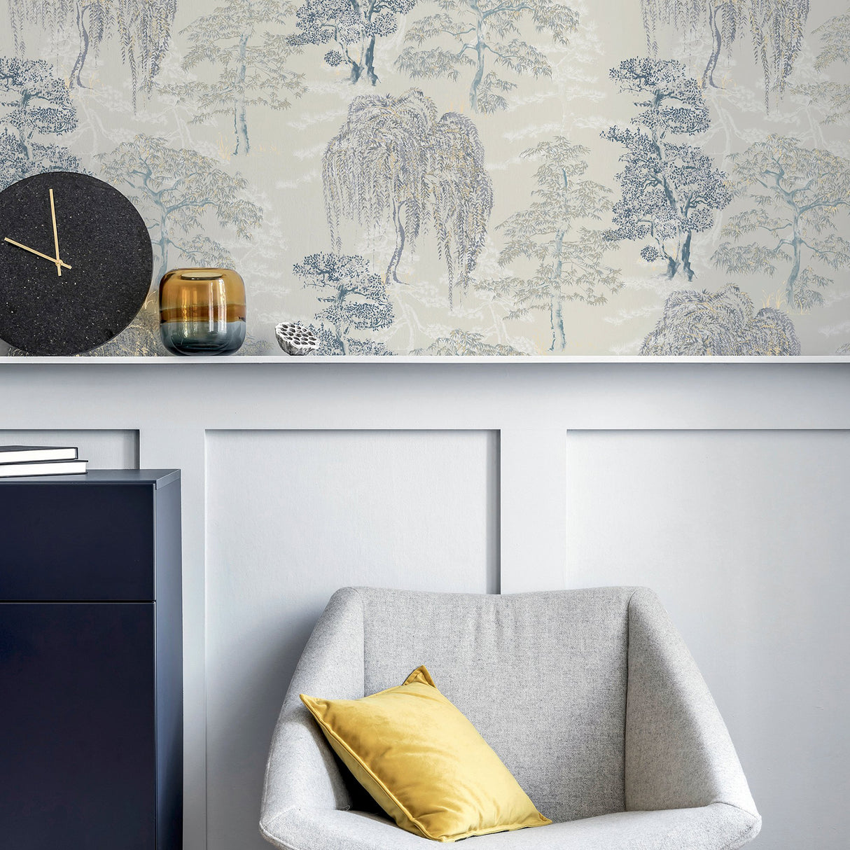 Midori Grey by Arthouse Trees Wallpaper- Brewster Home Fashions AH909809