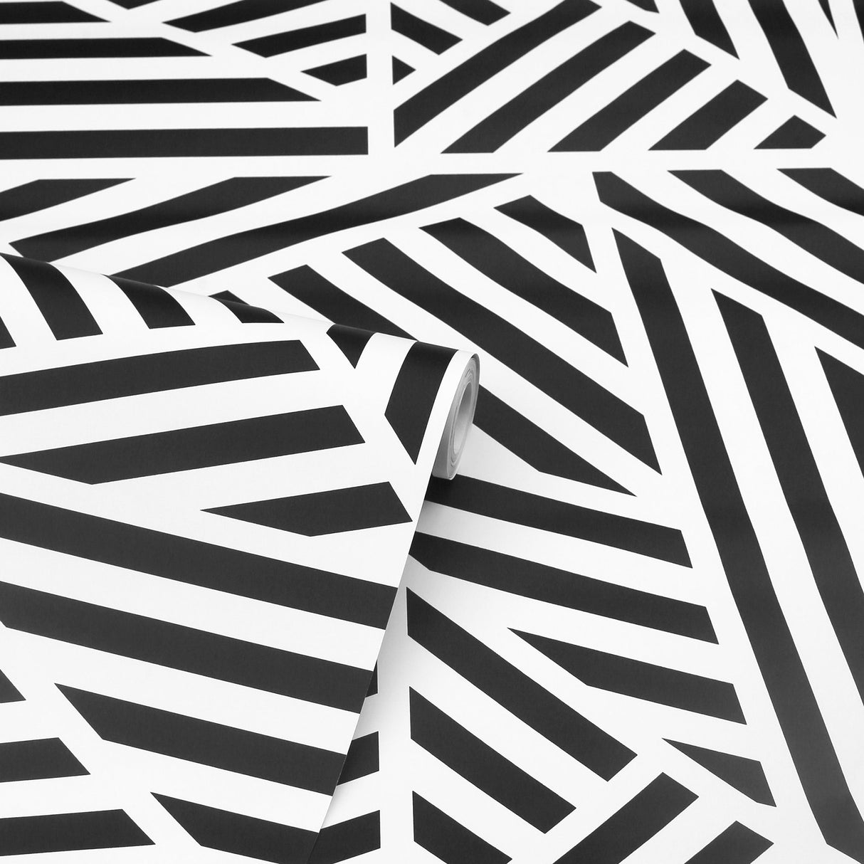 Oswald Black by Arthouse Striped Geometric Wallpaper- Brewster Home Fashions AH910004