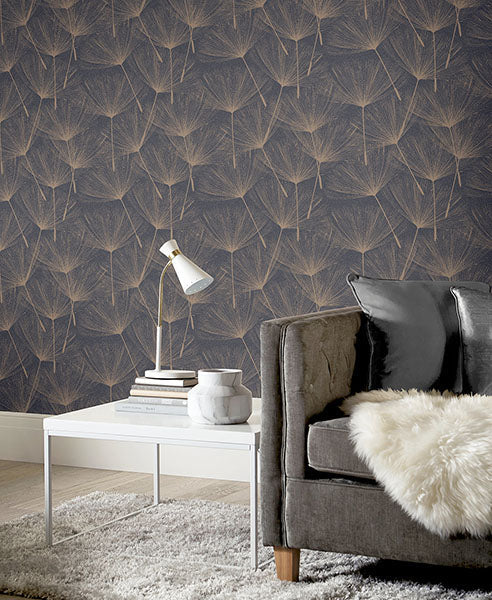 Kazue Metallic by Arthouse Dandelion Wallpaper – Brewster Home Fashions AH920807