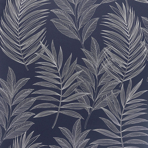Theodore Navy Frond Wallpaper by Arthouse
