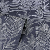 Theodore Navy by Arthouse Frond Wallpaper- Brewster Home Fashions AH921205