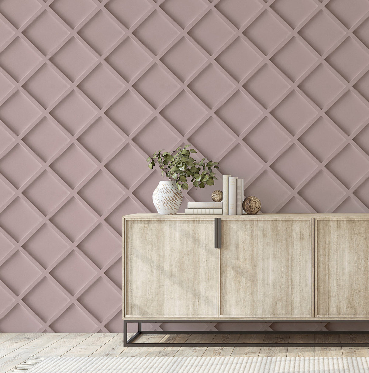 Enid Pink by Arthouse Wood Wallpaper- Brewster AH921307