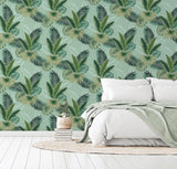 Miami Mint by Arthouse Palms Wallpaper – Brewster Home Fashions AH921406