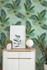 Miami Mint by Arthouse Palms Wallpaper – Brewster Home Fashions AH921406