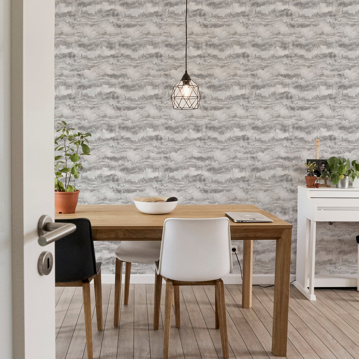 Irene Grey by Arthouse Painted Canvas Wallpaper – Brewster Home Fashions AH921605