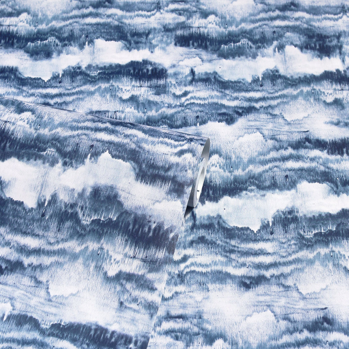 Irene Navy Painted Canvas by Arthouse Abstract Wallpaper- Brewster Home Fashions AH921606