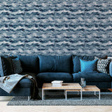 Irene Navy Painted Canvas by Arthouse Abstract Wallpaper- Brewster Home Fashions AH921606