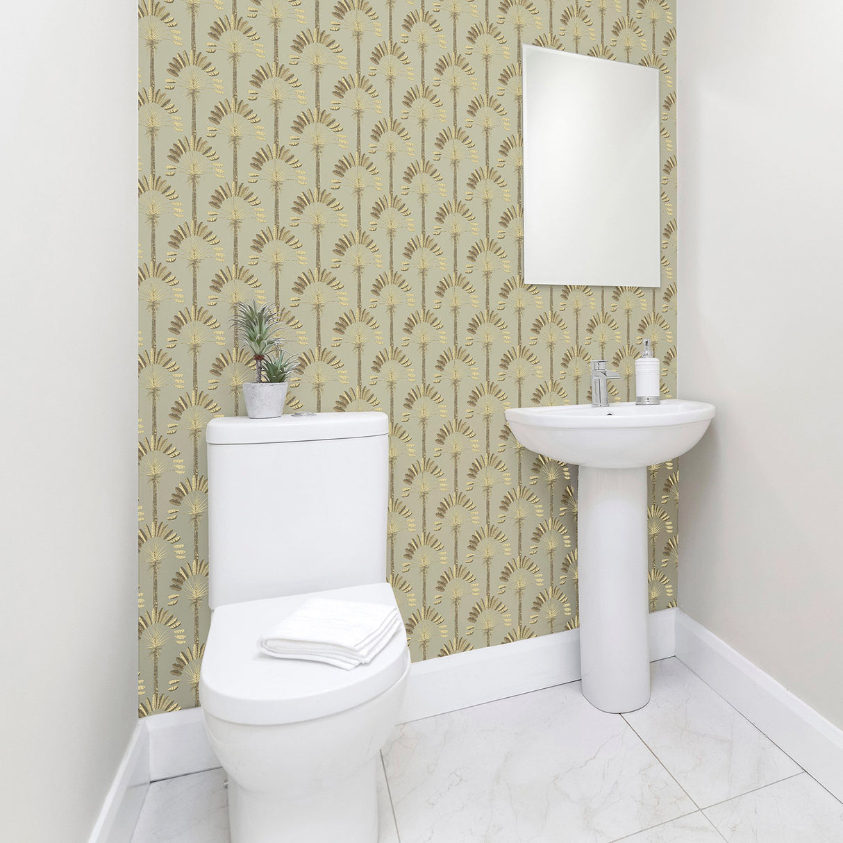 Sylvia Gold by Arthouse Palm Palace Wallpaper- Brewster Home Fashions AH921701