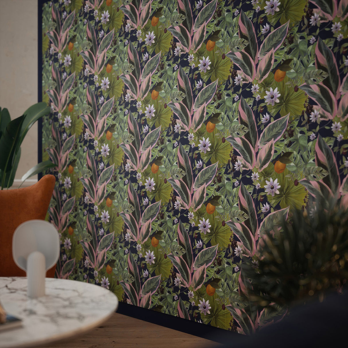 Etta Navy by Arthouse Tropical Wallpaper – Brewster Home Fashions AH921703