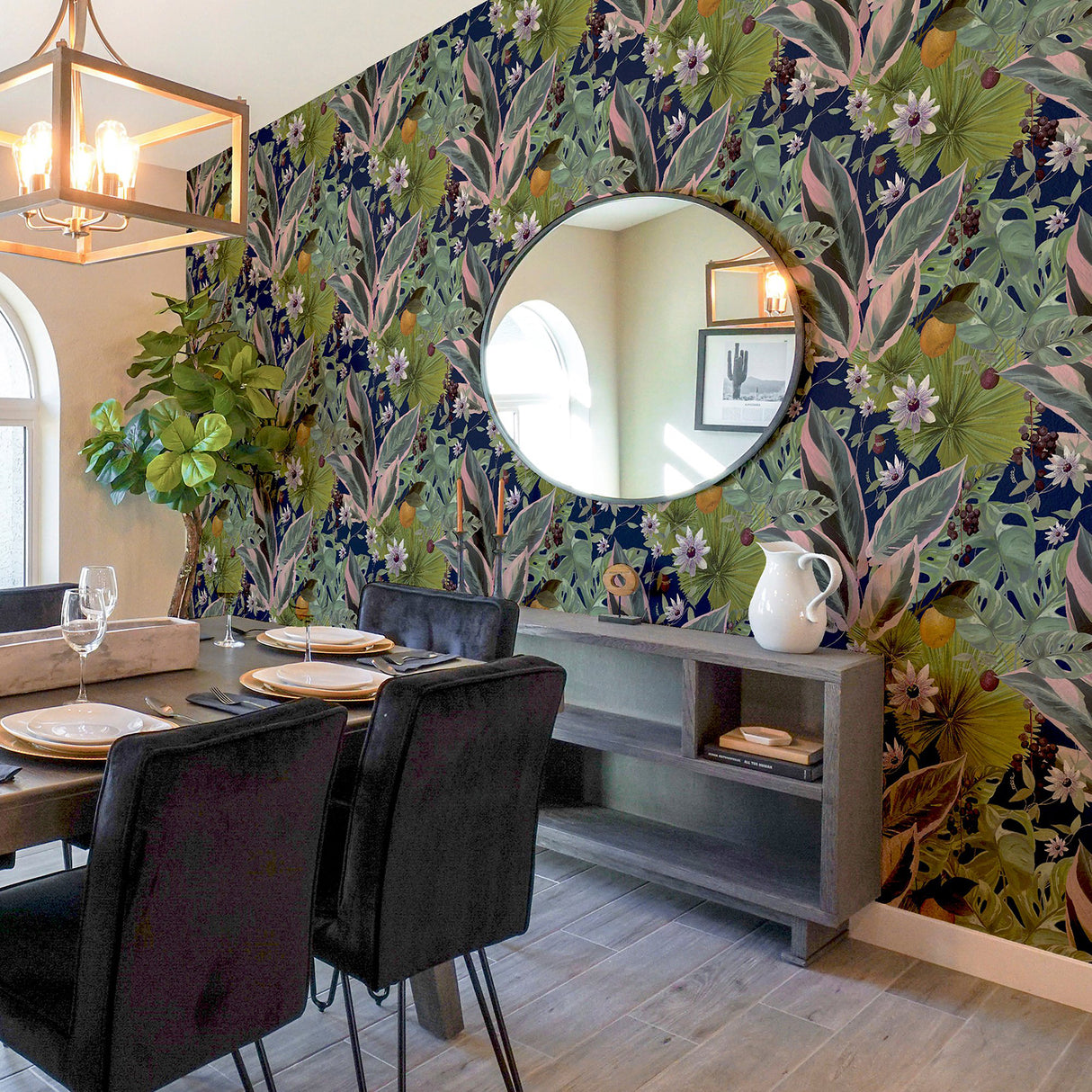 Etta Navy by Arthouse Tropical Wallpaper – Brewster Home Fashions AH921703