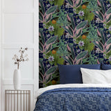 Etta Navy by Arthouse Tropical Wallpaper – Brewster Home Fashions AH921703