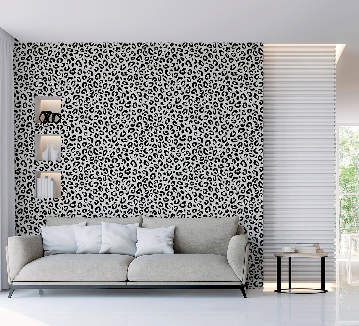 Dinah Black by Arthouse Leopard Print Wallpaper – Brewster Home Fashions AH921801