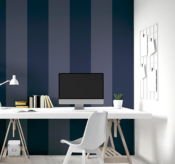 Roland Navy Stripe by Arthouse Stripe Wallpaper – Brewster Home Fashions AH922800