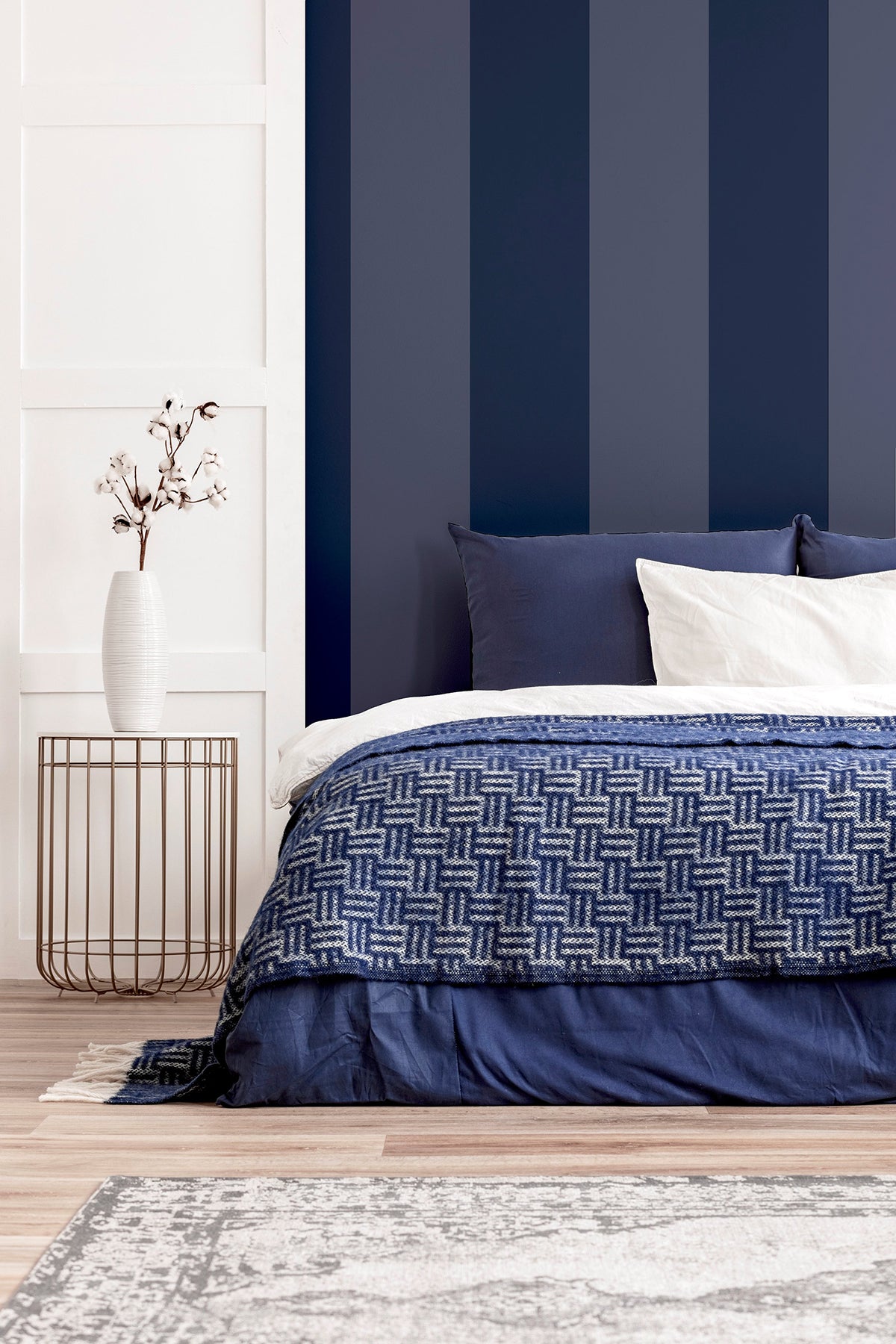 Roland Navy Stripe by Arthouse Stripe Wallpaper – Brewster Home Fashions AH922800