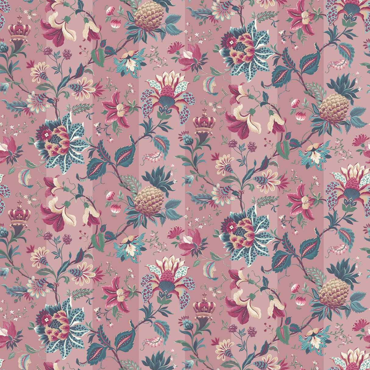 Arthouse Cornelia Pink Floral Stripe Wallpaper in Pink