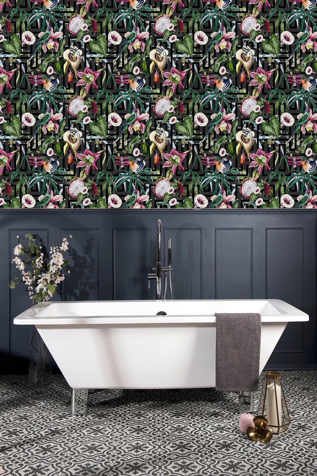 Lucretia Multicolor by Arthouse Tropical Wallpaper – Brewster AH922805