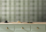 Rita Green by Arthouse Country Check Wallpaper – Brewster Home Fashions AH922806