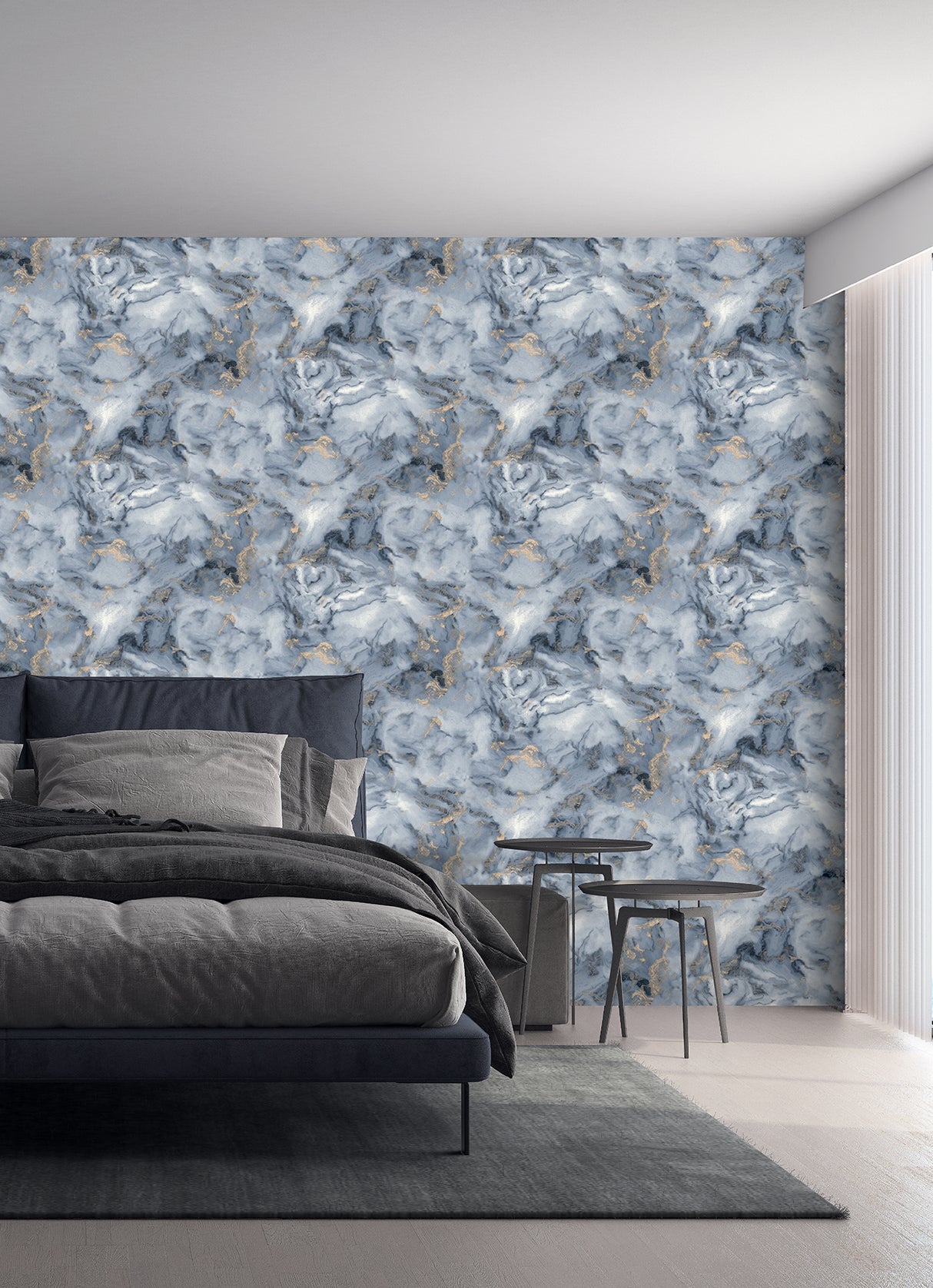Merrick Navy by Arthouse Marble Wallpaper – Brewster Home Fashions AH923000
