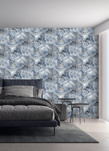 Merrick Navy by Arthouse Marble Wallpaper – Brewster Home Fashions AH923000