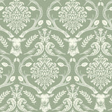Wickham Green Stag Damask Wallpaper by Arthouse for Brewster Home Fashions