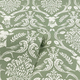Wickham Green by Arthouse Stag Damask Wallpaper – Brewster Home Fashions AH923706