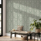 Wickham Green by Arthouse Stag Damask Wallpaper – Brewster Home Fashions AH923706