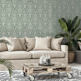 Wickham Green by Arthouse Stag Damask Wallpaper – Brewster Home Fashions AH923706