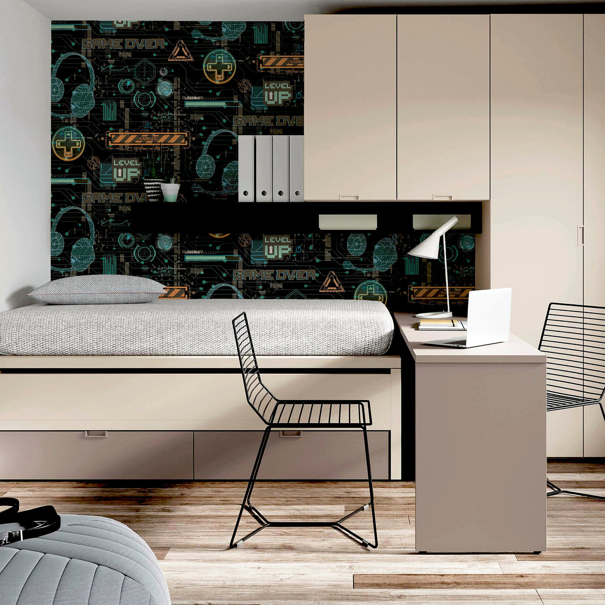 Casper Black by Arthouse Gamer Graphics Wallpaper- Brewster Home Fashions AH923707