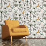 Hiram Multicolor by Arthouse Serengeti Animals Wallpaper- Brewster Home Fashions AH923709